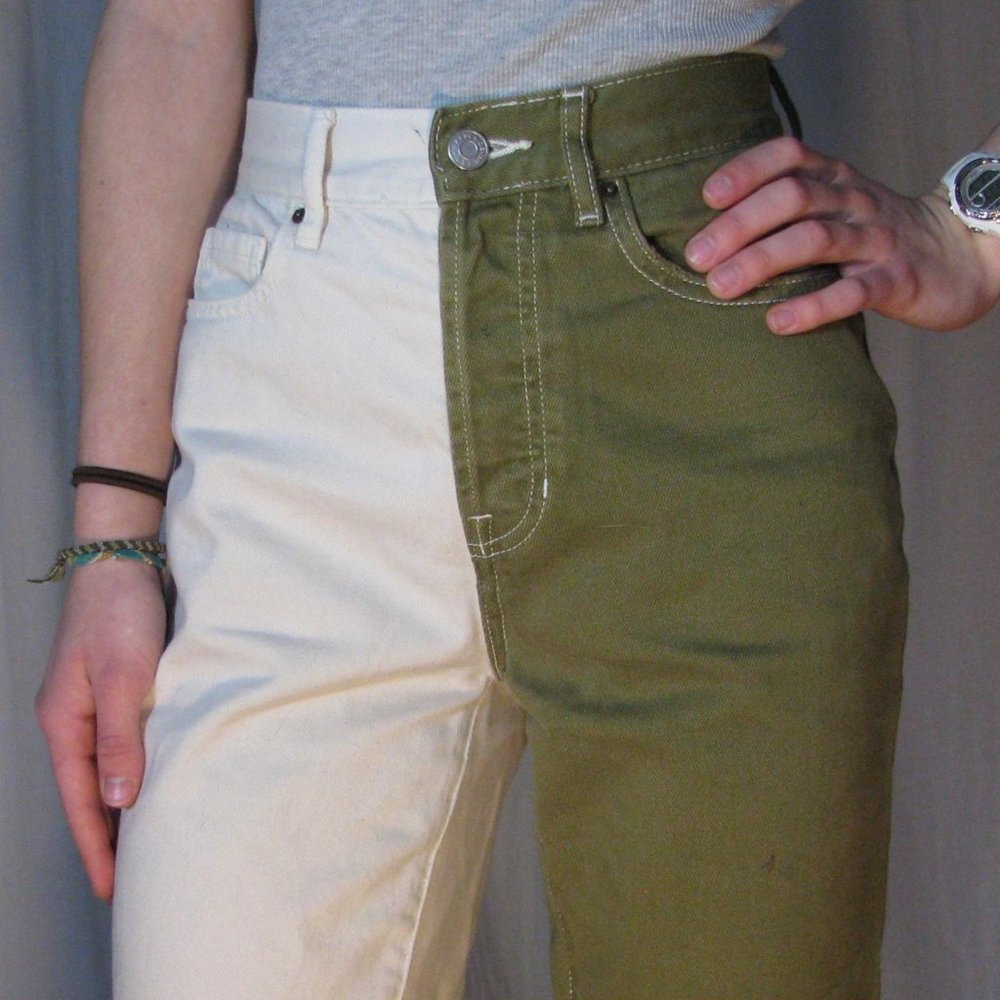 Pacsun High rise straight leg colorblock jeans